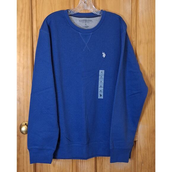 NWT U.S. Polo Assn. Luxury Feel Sweatshirt Men's Medium Royal Blue Athleisure - Picture 1 of 7